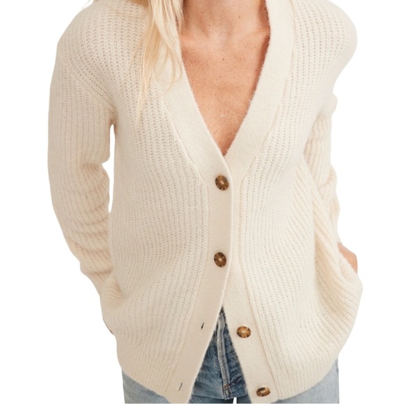 Marine Layer Nova Oversized Cardigan Ivory Wool Blend Women’s Size Small NWT - Picture 3 of 13